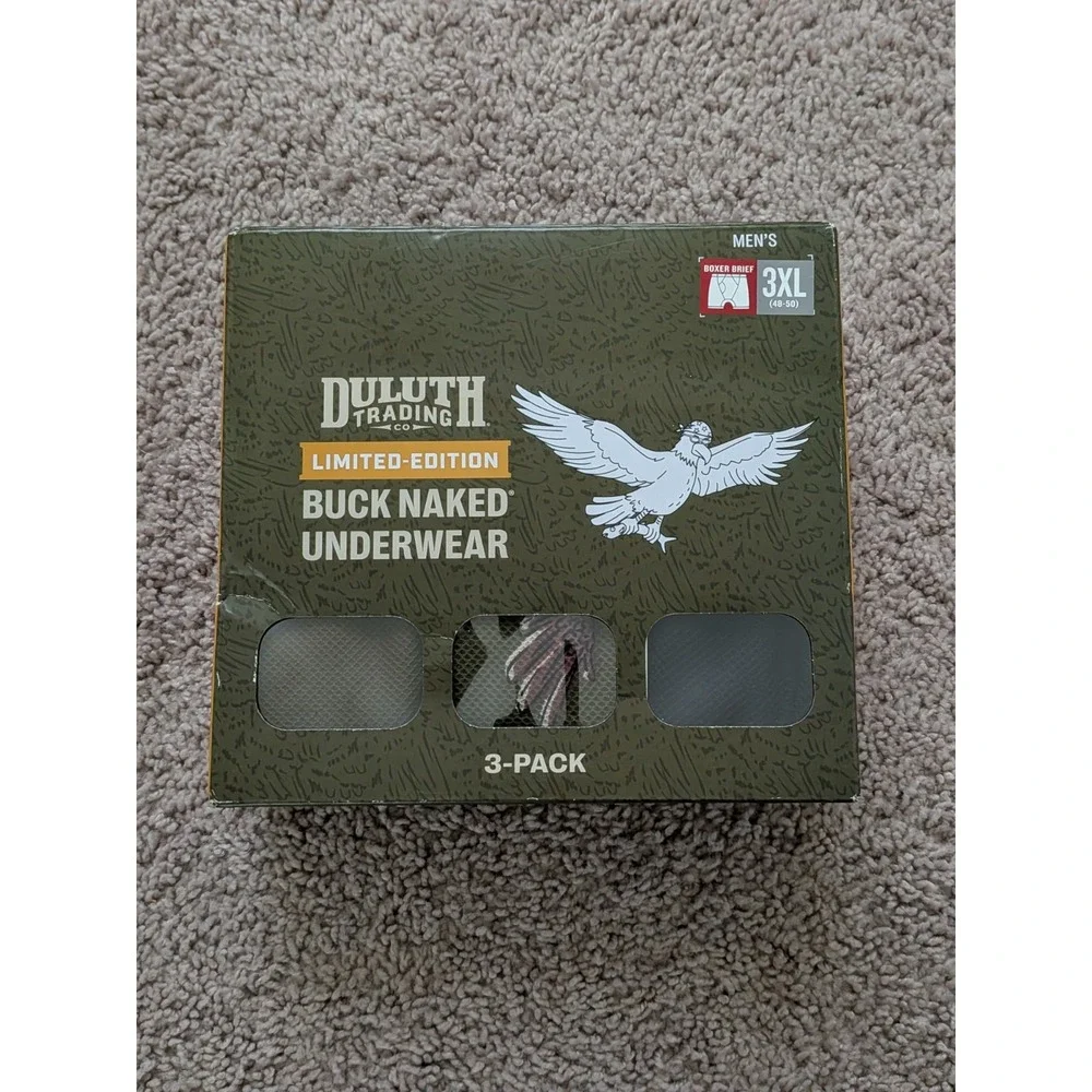 Duluth Trading Co Buck Naked Boxer Briefs 3-Pack Mens 3XL Limited Edition NIB